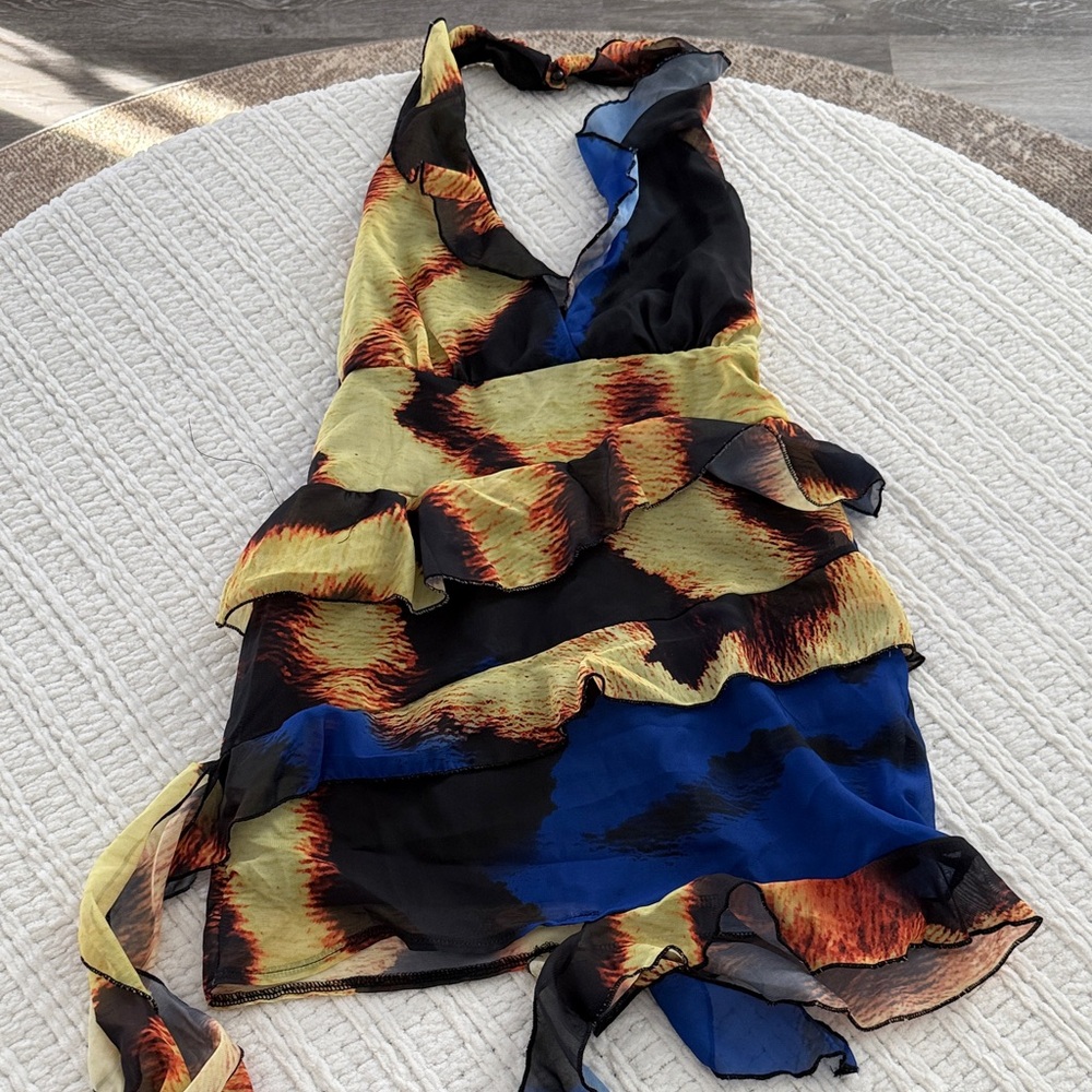 Multicolor Halter Dress